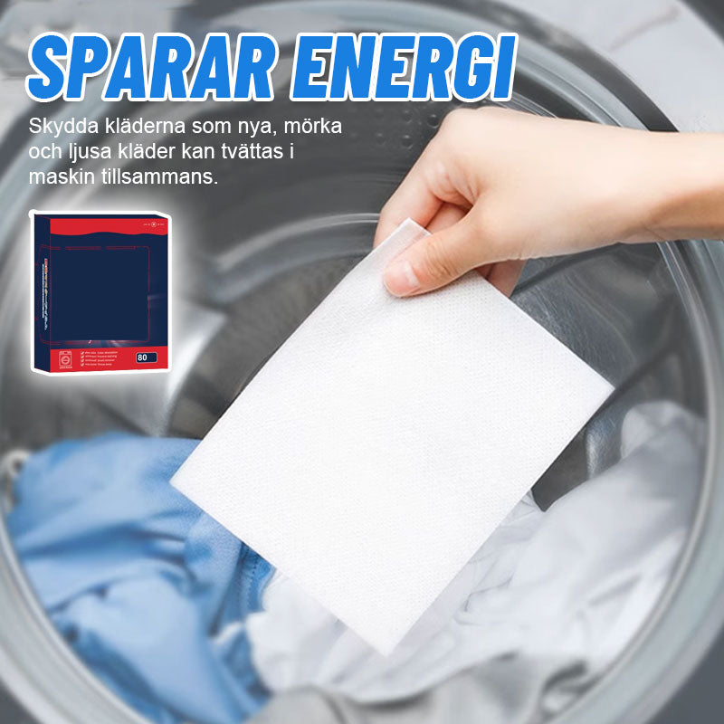 Color absorbing washcloths for mixed laundry in washing machines