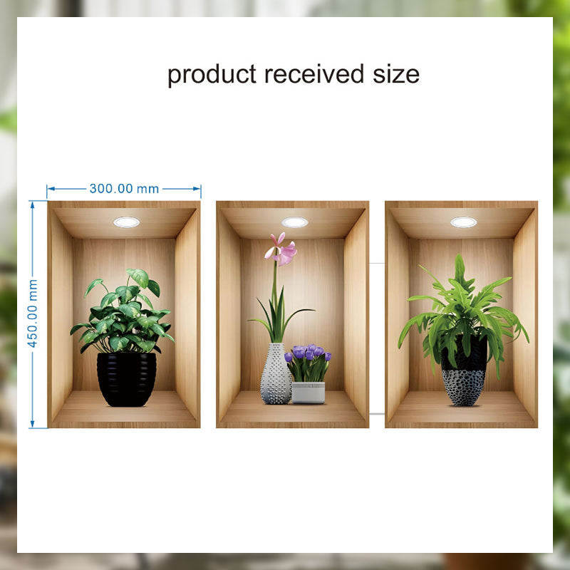 Simulated Plant Flowers 3d Photo Frame Wall Sticker