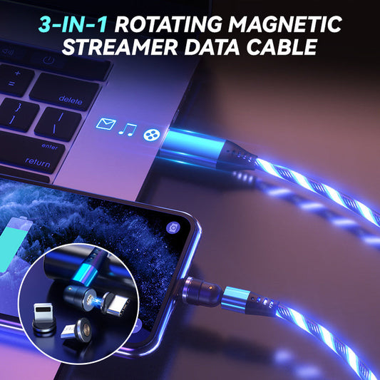 3-In-1 Rotating Magnetic Streamer Data Cable