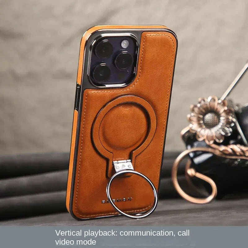 Leather Magnetic Holder Mobile Phone Case